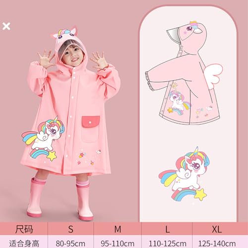 AUNMAS Kids Raincoat, Lightweight Portable Rainwear for Girl Boy with Adorable Patterns and Comfortable (XL)3