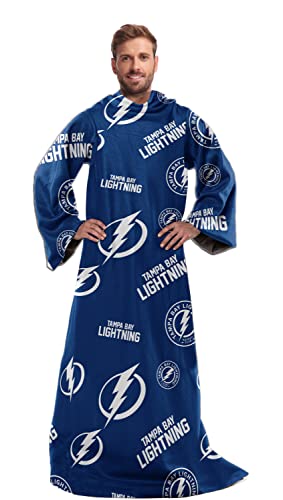 Northwest NHL Tampa Bay Lightning Toss Silk Touch Comfy Throw with Sleeves 48" x 71"