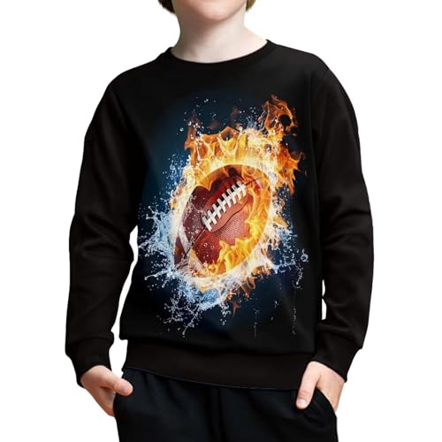 Kids 3D Print Pullover Sweatshirts Casual Long Sleeve Round Neck Tops for Little Big Boys 6-16 Years