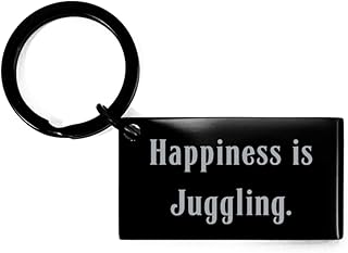 Happiness is Juggling. Keychain, Juggling Present from Friends, Motivational for Men Women, Jugglingbirthdaygift, Juggling Balls, Juggling Clubs, Juggling Rings, Juggling Scarves, Juggling Bean Bags