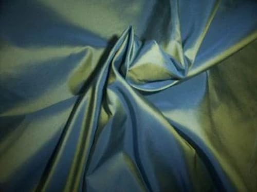 Taffetas de soie bleu iridescent TAF61 tissu luxe au mètre 54 pouces
