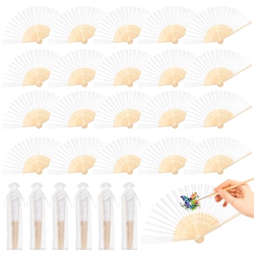 FCKLVMC 100 Pcs Fans for Wedding Guests Paper Folding Hand Wedding Fans Bulk for DIY Crafts Wedding Party Gifts Photography Props