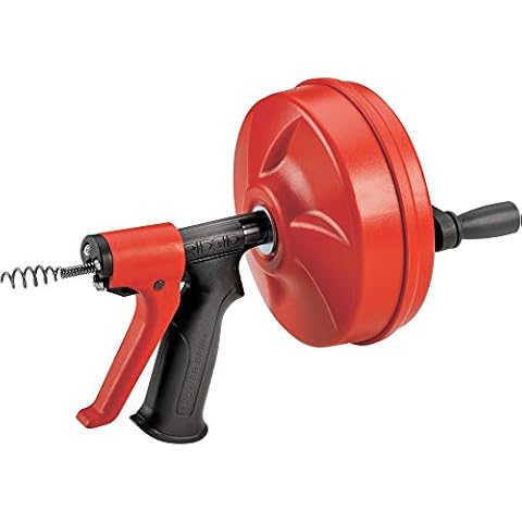 RIDGID 57043 Power Spin with AUTOFEED, Maxcore Drain Cleaner Cable, and Bulb Drain Auger to Remove Drain Clogs Cover