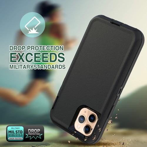 Image of Case for iPhone 12 Pro Max, Heavy-Duty Tough Rugged Shockproof Drop Protective Cover Phone Cases, Black