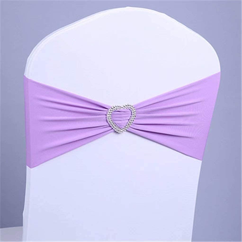 Wedding Chair Sashes Elastic Slider Bow Spandex Chair Cover Bands Party Chair Ribbons for Baby Shower Banquet Thanksgiving Decorations WF026-Dark Purple-25