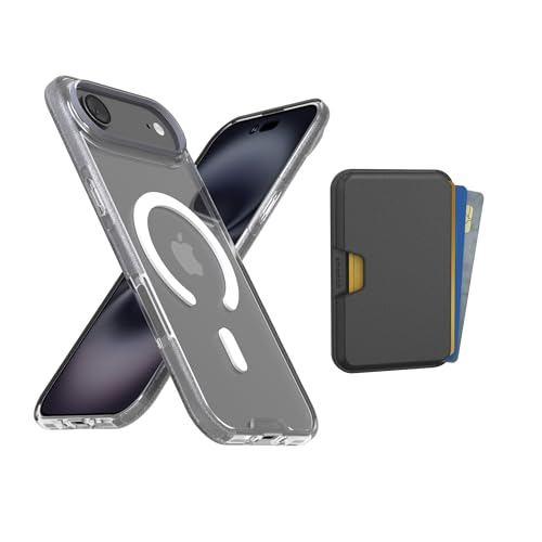 Image of Smartish iPhone Air MagSafe Clear Case + MagSafe Wallet - Magnetic Slim Case - Anti-Yellow Thin Grip Cover + Detachable Wallet - Magnetic Card Holder for Apple iPhone Air - Clearly Clear