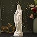11.8 Inches Our Lady of Lourdes Wooden Statue– Pearl White Finish Catholic Decor, Handmade Religious Gift for Prayer Room or Home Altar Mothers Day Gift