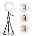 DCLYSI 6.3” LED Selfie Ring Light with Tripod Stand for YouTube Video Shooting and Makeup,Mini LED Camera Light with Cell Phone Holder Desktop Lamp with 3 Light Modes & 11 Brightness Level