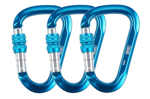 HMS Karabiner 3 Stück UIAA-Zertifiziert 24KN, LACD Sicherungskarabiner