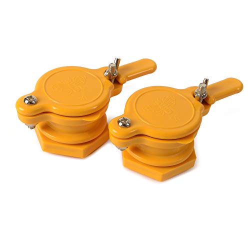 BeeCastle 2PCS Honey Gate Valve for 5 Gallon Bucket Durable Nylon Honey Gate for Extractor Honey Extractor Tap -Honey Extraction Equipment (Yellow Light Color)