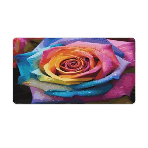 Tapis de souris gaming rose arc-en-ciel imperméable protection bureau