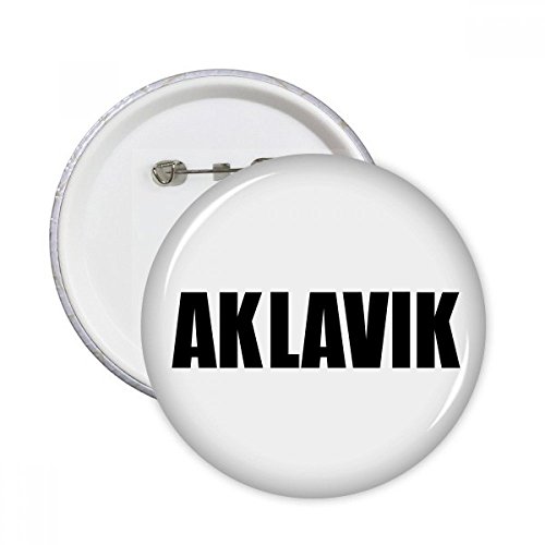 Cadeau Aklavik Canada Nom de la ville Pins Badge rond multicolore XXL souvenir de voyage original