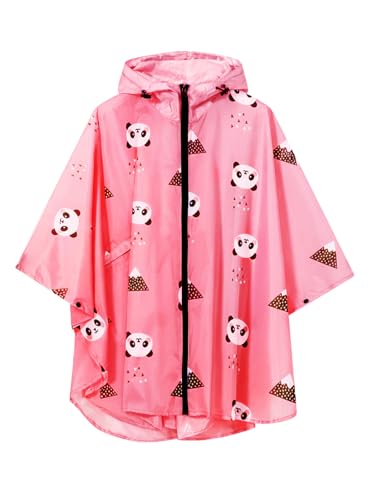 Image of SaphiRose Lightweight Kids Rain Poncho Waterproof Jacket Zipper Up Rain Coat