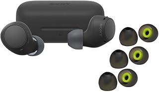 Sony WFC510 Truly Wireless Earbuds (Black) with Silicone Earbud Replacement Tips