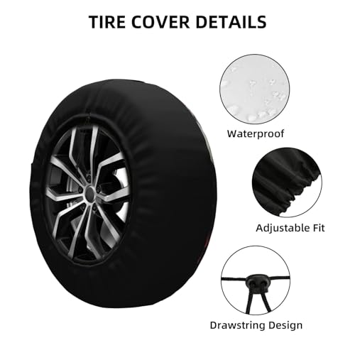 Image of Fashion Skull Spare Tire Cover, Universal Wheel Tire Cover Funny Skull Skeleton Tire Protectors for Trailer RV SUV Truck Camper 15 Inch