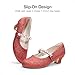 DREAM PAIRS Girls Dress Shoes Low Heels for Little Big Girl Mary Jane Shoes with Pearl Rhinestones Flower Girl Pumps Princess Wedding Party,Size 1 Little Kid,Red,SDFL2403K