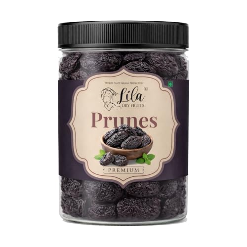 LILA DRY FRUITS Premium Prunes 1 kg (500g x 2) Dried Plums | Naturally Sweet Pruune Soft & Juicy Dried Fruit Snack | High Fibre Healthy Snack for Daily Nutrition, Baking Smoothies Perfect for Gifting
