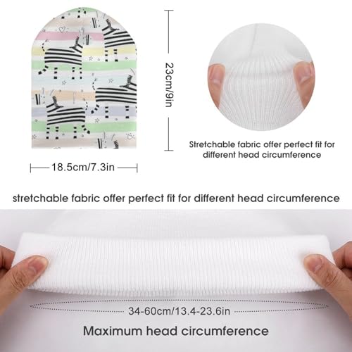 Cute Animal of Zebra Pattern Kids Beanie Hat for for Girls Boys Children Cap Winter Knitted Chemo Cancer Headwear Accessories Gifts Decoration Black2