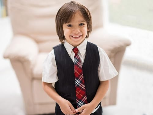Boys Tie Striped Ties for Kids Pre-tied Adjustable Neckties for Boys School Uniform Wedding Graduation2