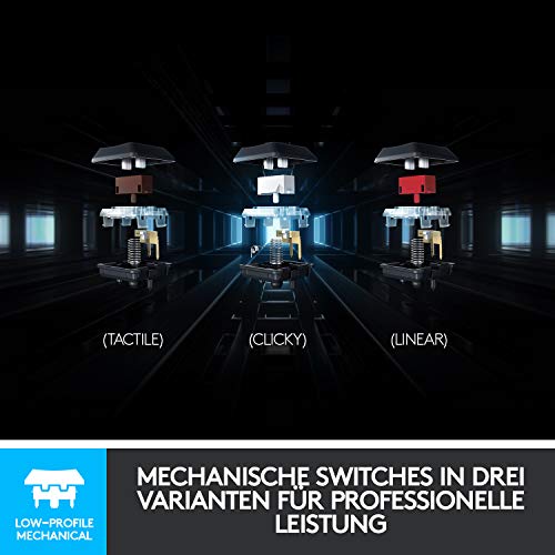 Logitech G815 mechanische Gaming-Tastatur, Taktiler GL-Tasten-Switch mit flachem Profil, LIGHTSYNC RGB, 5 Programmierbare G-Tasten, Multimedia-Bedienelemente, Deutsches QWERTZ-Layout - Carbon - Image 7