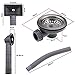 SING F LTD Set of 3 Kitchen Sink Collection Metal Sink Drain Strainer Stopper Waste Plug Kit with Square and Round Overflow Lids Kitchen Sink Accessory 120mm for 4.6cm Sink Hole