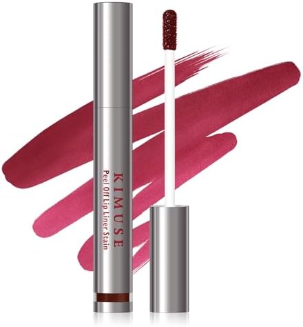 KIMUSE Peel Off Lip Liner Stain, Long Lasting Lip Tint Stain Peel Off, Waterproof, Transfer-Proof, Highly Pigmented Color Peel Off Lip Stain Liner, Matte Finish