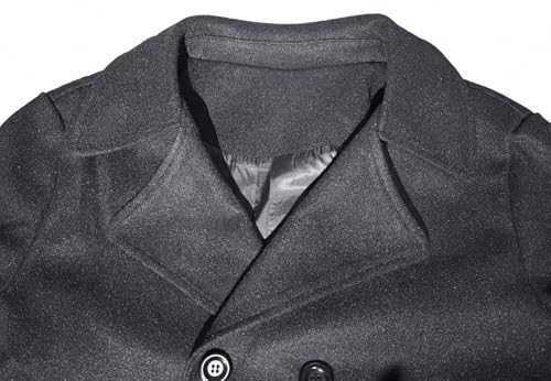 Image of Men's Classical Bussiness Style Single Breasted Plaid Wool Coat #00220237