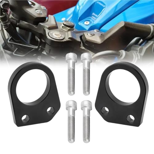 Riser de Guidon Gixxer 250 SF Noir en Aluminium Rehausse de 10mm pour Moto 2020-2024