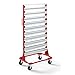 Rayonnage mobile hauteur 1588 mm - rayonnage mobile pour 120 bacs à bec, rouge feu