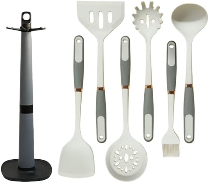 Easy To Clean Silicone Kitchenware Set With Handle Hanging Holes Non Stick Pot Spatula Complete Kitchen Base