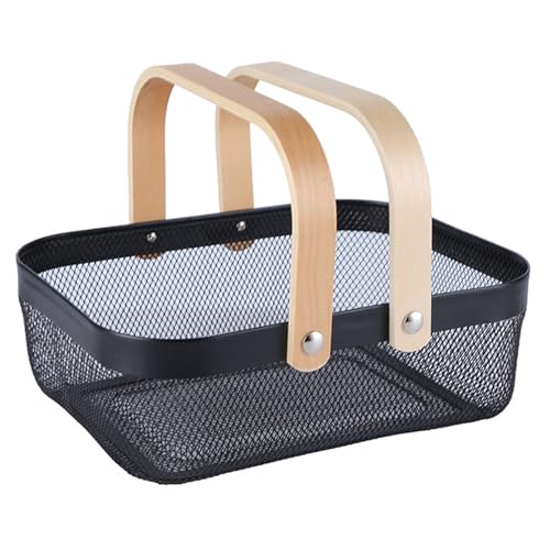 AJIODA Metal Mesh Steel Basket, Storage Organizer Basket Garden Harvest