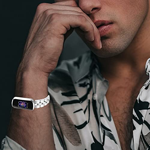 Correa metálica compatible para Fitbit Luxe acero inoxidable miniatura 6