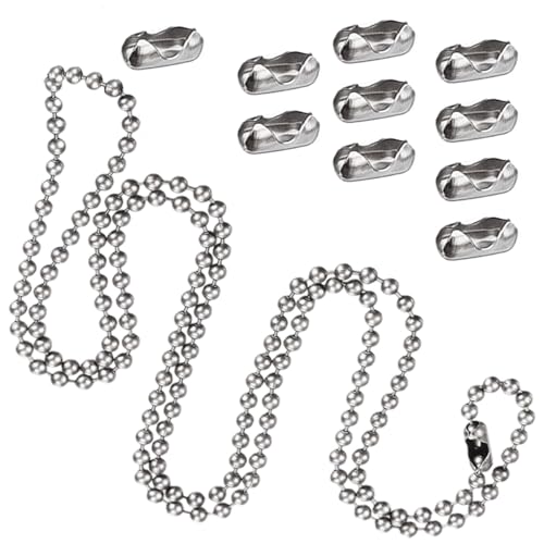 3 Meter Replacement Roller Blind Chain with 10 Connectors 4.5MM Beaded Cord for Vertical Blinds & Shades Rustproof & Adjustable