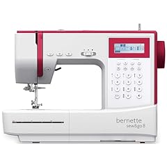Bernette Sew&GO8 - Computer-Nähmaschine mit 197 Nähprogramme, Freiarm, Multifunktionsdisplay, Nähen, Patchen, Quilten, White/Red