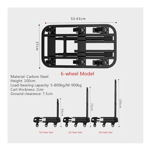 HeavyDu Carrello pieghevole piatto con ruote per la spesa e articoli casalinghi PortabGray C Truck per un facile trasporto