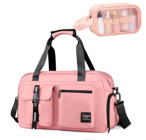 New Sports Tote Gym Travel Luggage Shopping Delivery Weekend Camping Overnight Bag(pink)