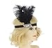 Women's Above the Knee Flapper Dress 1920s Gatsby Tassel Sway Dance Cocktail Dress with 20s Accessories Set (S, Black)
