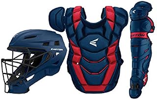 Easton Elite X Baseball Catchers Equipment Box Set | Youth | Navy/Red |