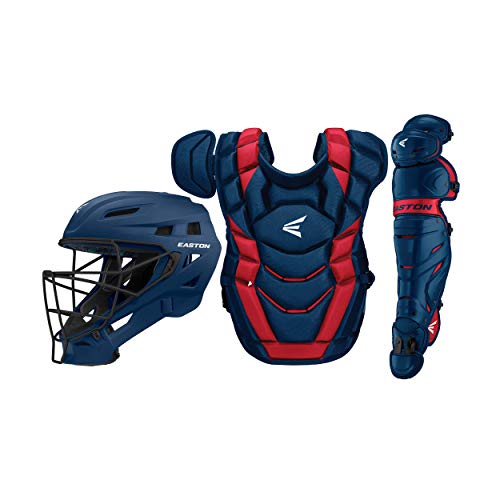 Easton Elite X Baseball Catchers Equipment Box Set | Youth | Navy/Red |