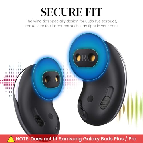 Image of ZORBES 6 Pairs Silicone Eartips S /L Compatible with Galaxy Buds Live | Secure Fit, Reduced Sound Leakage, Soft Silicone, Small /Large Sizes, Easy Cleaning