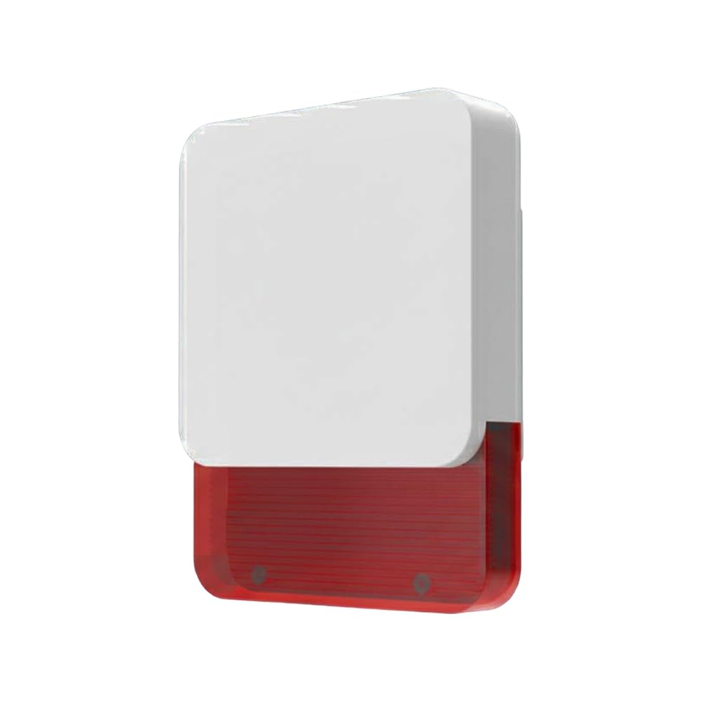 Sirène sans Fil intérieur & extérieur – 115 DB avec Flash Lumineux HXA-SB120 – Protection Anti-Sabotage – Sirène Alarme Maison compacte pour système de sécurité HUXGO