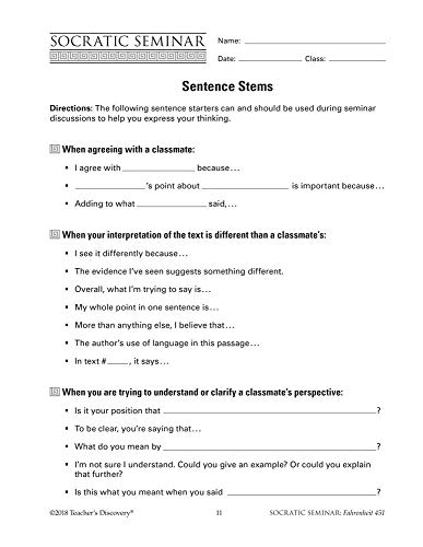 Teacher'S Discovery 4B6423 Socratic Seminar: Fahrenheit 451 Book thumb #3