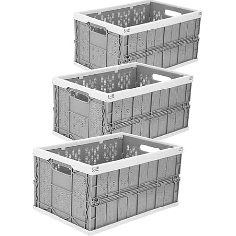 Livememory Foldable Crates, 31 Liters Plastic Milk Crate Cover