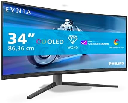 Philips EVNIA 34M2C6500 Monitor Gaming 34" UWQHD Curvo, 175Hz, QD...