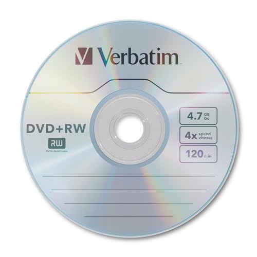 Image of Verbatim DVD+RW 4.7GB 120Min Up to 4X Blank Discs Rewritable Up to 1000 Times - 30pk Spindle
