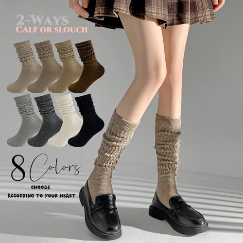 Wool Calf Socks for Girls Thickened Terry Slouch Soft Winter Warm Cozy Fabric Loose Women Scrunch Thermal Anime Socks2