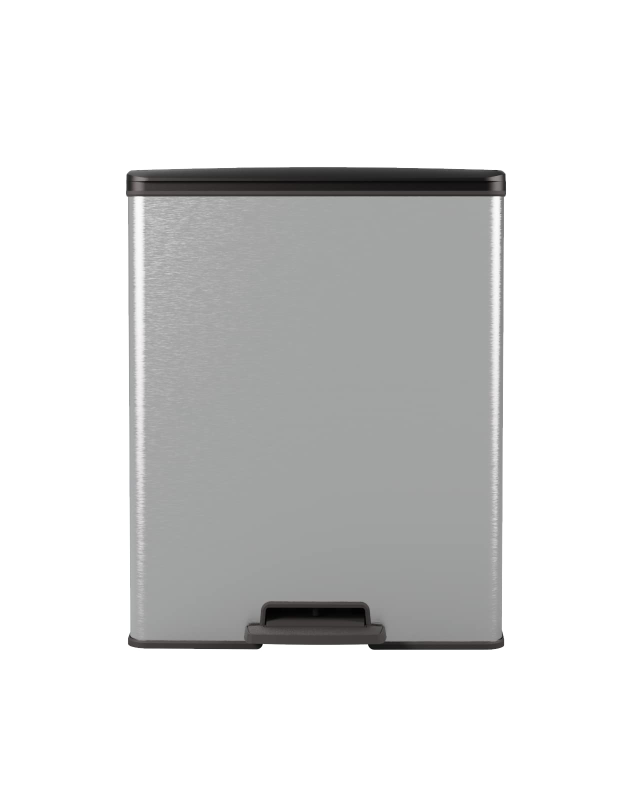 CURVER | Rectangular Pedal Bin – 65 litres – Recycled Plastic for Kitchen – 48.5 x 28.5 x 61.5 cm – Metal Look