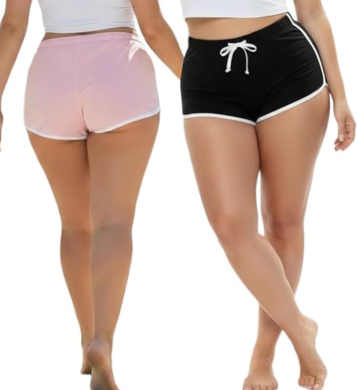 Brachy Women's Cotton Blend Shorts | Elastic Waist Casual Lounge Shorts Combo of 2/3 | Soft Stretch Running, Gym & Sleepwear Shorts - (COMBOSHORTS-P)-image-32