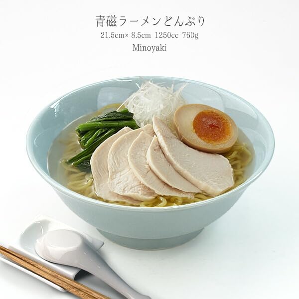 Mino Ware Ramen Donburi Bowl, Light Blue
