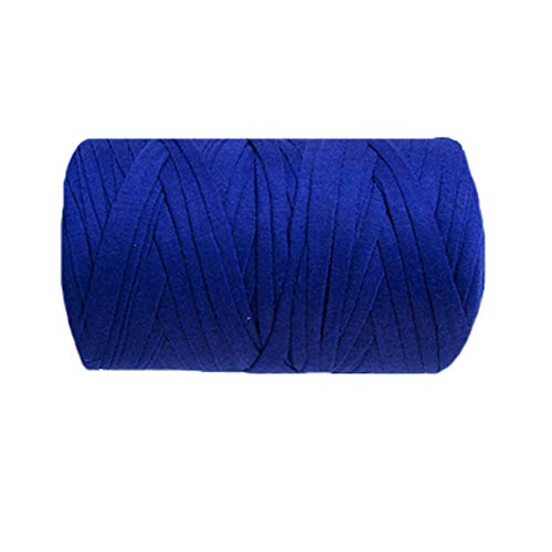 CLISIL Recycled Bulky T-Shirt Yarn Royal Blue Home Textile Yarn Trapilho,Zpagetti Yarn Spaghetti Yarn,Tshirt Yarn,Ribbon Yarn Fabric Yarn DIY Knit Basket Crochet Bag Bows 210gram